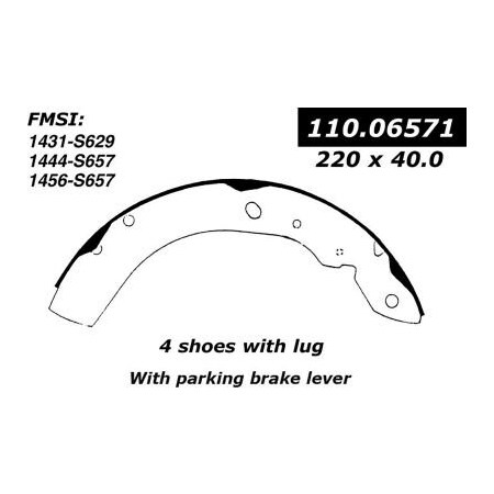 Centric Centric Premium Brake Shoes, Centric Parts 111.06571 111.06571